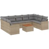  10-dijelni set vrtnih sofa s jastucima bež od poliratana | shoptok.hr