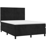  Box spring postelja z vzmetnico LED črna 140x200 cm žamet, (20901645) | Shoptok.si
