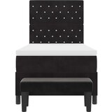  Krevet s box springom madracem i klupom crni 90x200 cm baršun | shoptok.hr