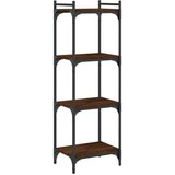Maison Chic Knjižna omara - Knjižni regal 4-nadstropna rjavi hrast 40x30x120 cm inž. les, (21724993) Cene