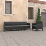 vidaXL Vrtna sedežna garnitura 2-delna z blazinami PP antracitna Cene
