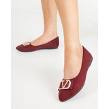 Resti Women's burgundy ballerinas with an ornament on the toe Cavo - Footwear | ePonuda.com