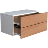 MID.YOU NOČNA OMARICA, bela, medeni hrast | Shoptok.si