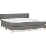 Maison Chic Box spring postelja - Vzmetna postelja z vzmetnico temno siva 160x200 cm blago SL14505, (21901923) | Shoptok.si
