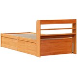  Okvir kreveta s uzglavljem voštano smeđi 100x200 cm od borovine | shoptok.hr