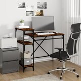vidaXL Radni stol s policama boja hrasta 105x50x90 cm drvo i željezo | shoptok.hr