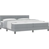 vidaXL postelja z vzmetnico svetlo siva 200x200 cm tkanina | Shoptok.si