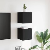  Zidni TV ormarići 2 kom crni 30,5 x 30 x 30 cm | Eponuda.com