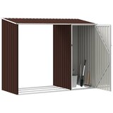  Vrtno spremište za drva smeđe 245 x 98 x 159 cm pocinčani čelik | Eponuda.com