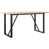 Maison Chic Jedilna miza - Kuhinjska miza - Jedilni stol O okvir 160x80x75,5 cm trdna borovina lito železo, (21715007) | Shoptok.si