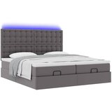  Otomanski krevet s madracima i LED sivi 180x200 cm umjetna koža | shoptok.hr