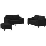  3-dijelni set sofa s jastucima crni od mikrovlakana | shoptok.hr