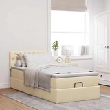  Otomanski krevet s madracem krem 90x200 cm tkanine | shoptok.hr
