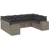  The Living Store Vrtna sedežna garnitura 9-delna z blazinami siv poli ratan - Vrtna Sedežna Garniture, (21443424) | Shoptok.si
