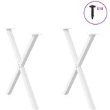  Noge za jedilno mizo v obliki črke X, 2 kosa, bele barve, 70 x (72-73) cm, jeklo | Shoptok.si