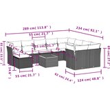 11-dijelni set vrtnih sofa od poliratana s jastucima sivi | shoptok.hr