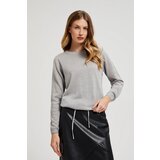Moodo Women's sweater decorated with metallic thread - gray