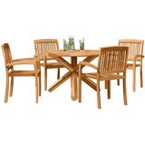  Vrtni set za objed 5 pcs Prirodna Čvrsto drvo akacije | shoptok.hr