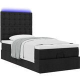 vidaXL Otomanski okvir kreveta s madraca crni 90x190cm od tkanine | shoptok.hr