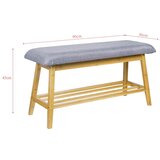 XXXL Garderobna Klop Bali, Bambus, Siva | Shoptok.si
