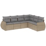  6-dijelni set vrtnih sofa s jastucima bež od poliratana | shoptok.hr