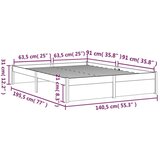  Za krevet od masivnog drva 135 x 190 cm 4FT6 bračni | shoptok.hr