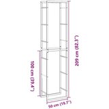 vidaXL Stojalo za drva črno 50x30x209 cm jeklo | Shoptok.si