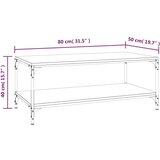  Klubska mizica rjavi hrast 80x50x40 cm inženirski les, (20712384) | Shoptok.si