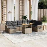  The Living Store Vrtna sedežna garnitura 9-delna z blazinami siv poli ratan - Vrtna Sedežna Garniture, (21477480) | Shoptok.si