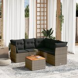  6-dijelni set vrtnih sofa od poliratana s jastucima sivi | shoptok.hr