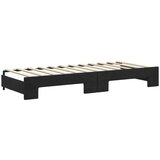  Dnevni krevet na razvlačenje s madracima crni 80x200 cm baršun | shoptok.hr