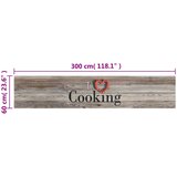  Kuhinjski tepih perivi s natpisom Cooking 60x300 cm baršunasti | shoptok.hr