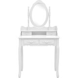vidaXL Toaletni stolić sa stolcem bijeli 75x69x140 cm drvo paulovnije | shoptok.hr