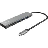 Trust USB Hub+Čitač kartica Halyx, USB-C Hub, 3 USB porta, Čitač kartica SD, Tamnosiva | Eponuda.ba