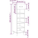 Ormarić za cipele crni 30 x 35 x 105 cm od konstruiranog drva | shoptok.hr