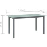 In vrtni stol svjetlosivi 150 x 90 x 74 cm od aluminija i stakla | shoptok.hr
