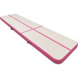  Napihljiva gimnastična podloga s tlačilko 800x100x15 cm roza | Shoptok.si