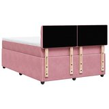  Krevet s oprugama i madracem ružičasti 140x190 cm baršunasti | shoptok.hr