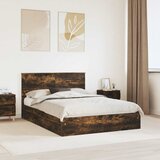  Krevet s od storage s uzglavljem Dimljeni hrast 160 x 200 cm | shoptok.hr