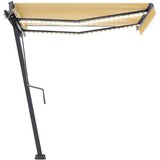  Tenda na ručno uvlačenje s LED svjetlom 350x250 cm žuto-bijela | shoptok.hr