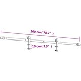  Klizna vrata Prirodna i crna 95 x 210 cm Čvrsta borovina | shoptok.hr