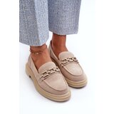 S. BARSKI Suede Women's Moccasins S.Barski HX52-222 Beige | Shoptok.si