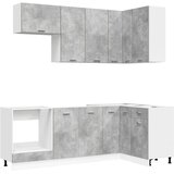  Kuhinjska jedinica LYON 8 kom. Betonska siva Konstruirano drvo | shoptok.hr