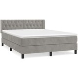  Box spring postelja z vzmetnico svetlo siva 140x200 cm žamet, (20790057) | Shoptok.si