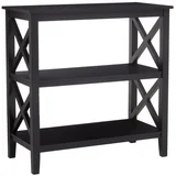 Crni regal od masivnog bora 40x81x81 cm Heritage –