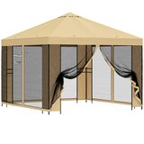 vidaXL Vrtni gazebo s stranskimi stenami 3 x 3 m Krem, (5000218914) Cene