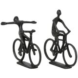 Light & Living Kovinski kipci v kompletu 2 kos Cyclists - Light & Living Cene