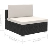  6-dijelna vrtna garnitura od poliratana s jastucima crna | shoptok.hr