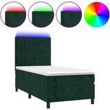  box spring s madracem LED tamnozeleni 100x200 cm baršun | shoptok.hr
