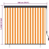 vidaXL Vanjska Roleta Narančasta i bijela 180 x 250 cm tkanina | shoptok.hr